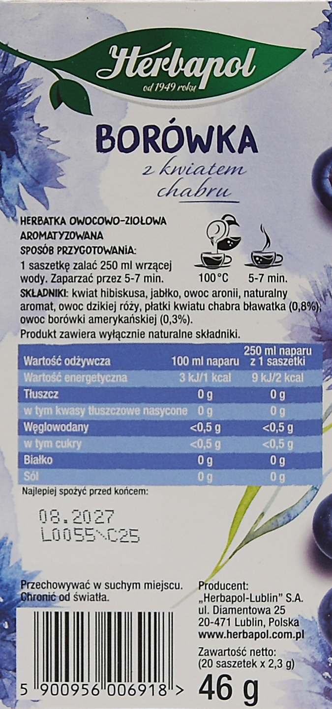 Blåbær med kornbloms te