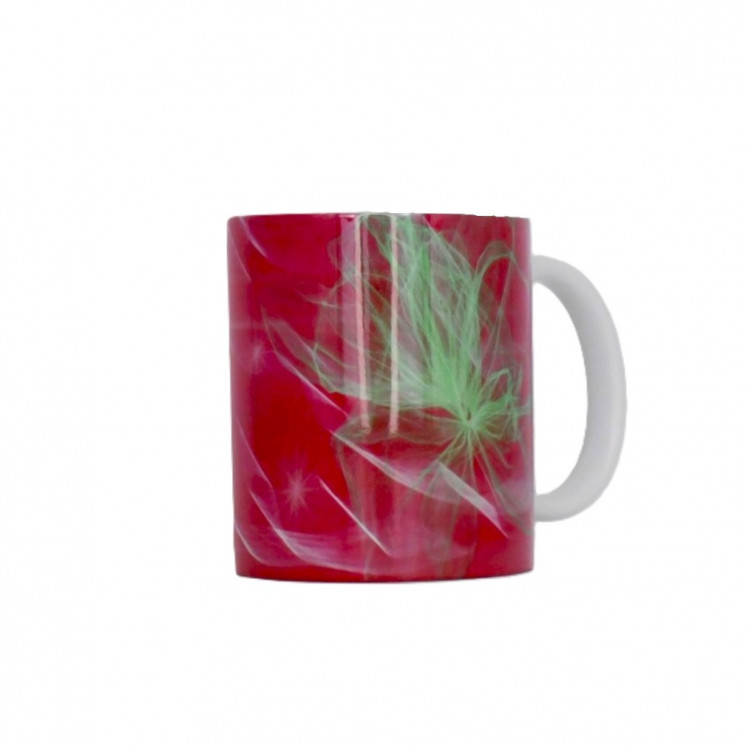 Red silk waves cup. 330 ml