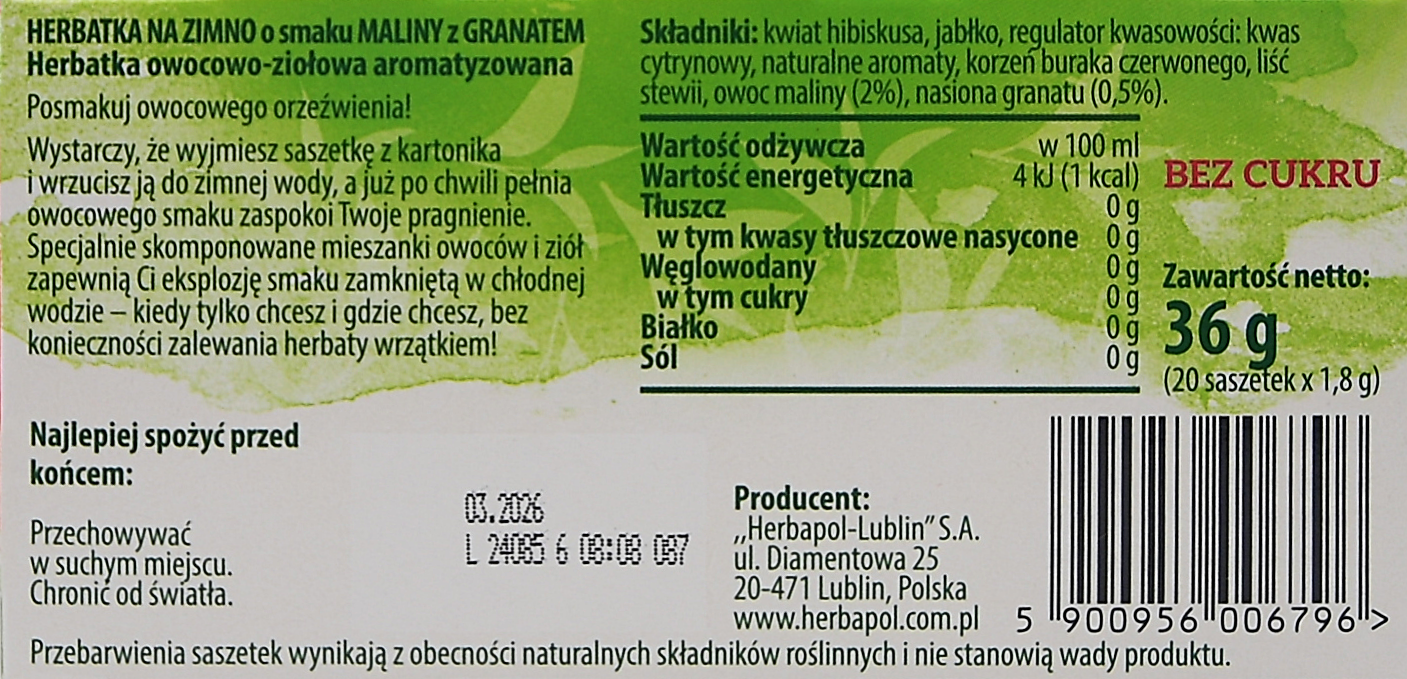 Hindbær og Granatæble - Kold te