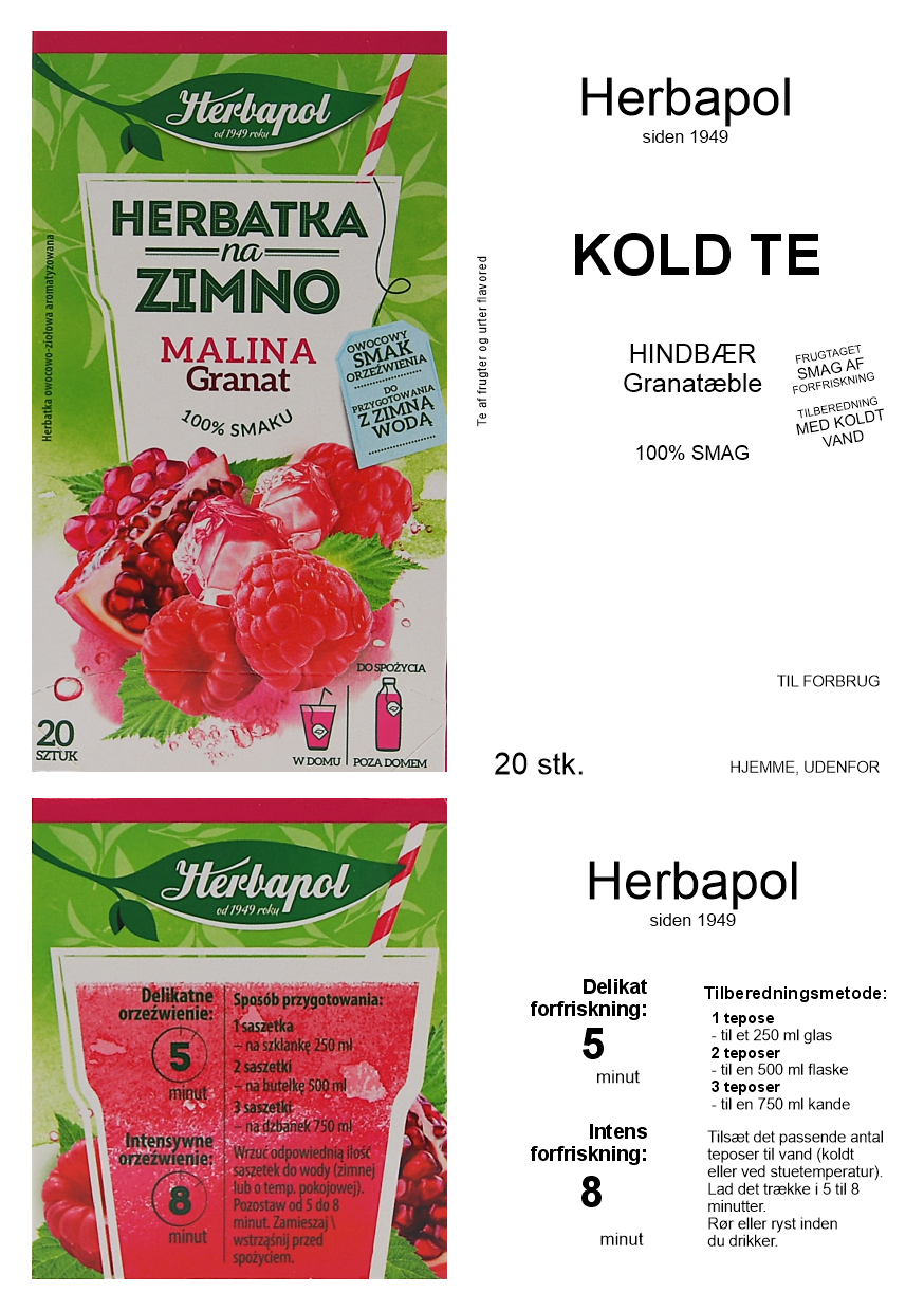 Hindbær og Granatæble - Kold te