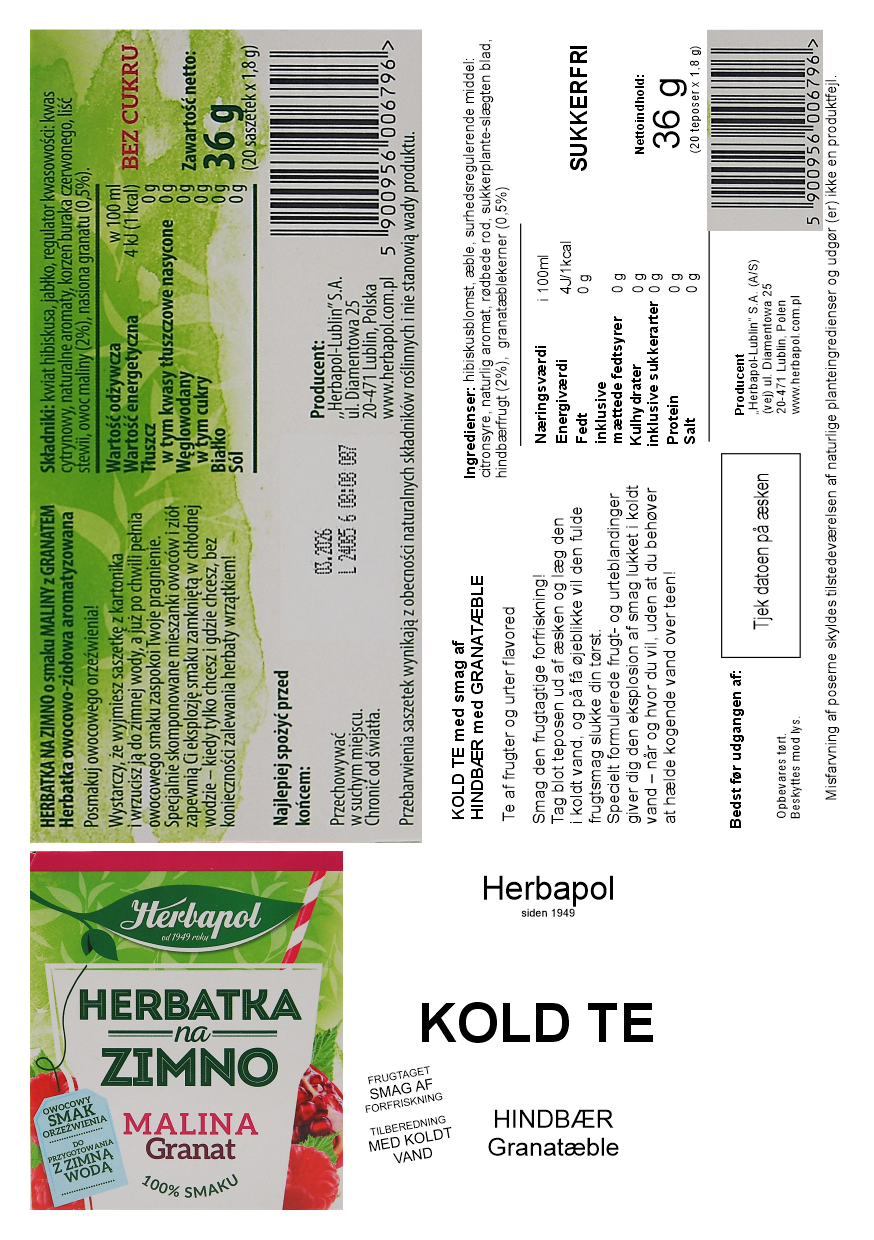 Hindbær og Granatæble - Kold te