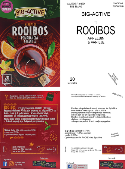 Rooibos appelsin & vanilje te