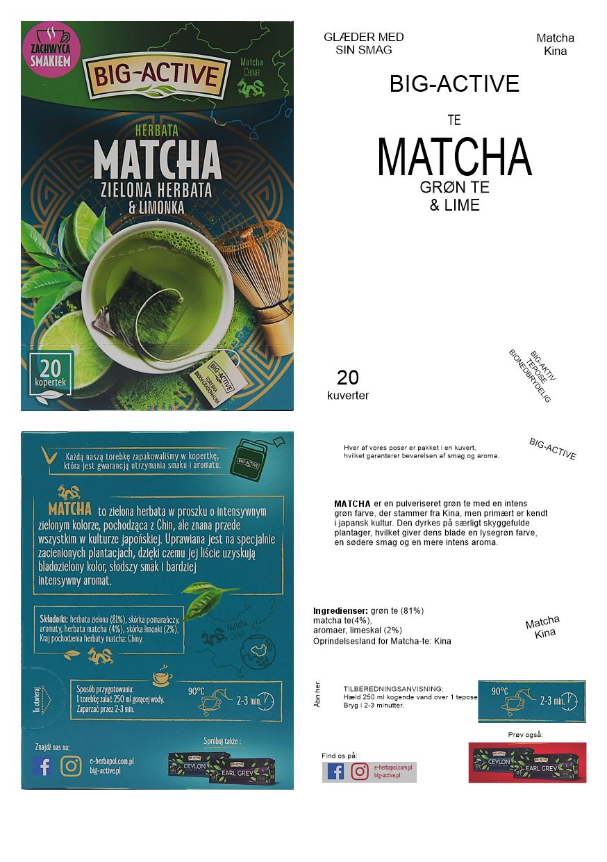 Matcha Tea grøn te & lime