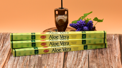 Aloe Vera Røgelsespind HEM. 100% naturlige ingredienser. Håndrullet i Indien.