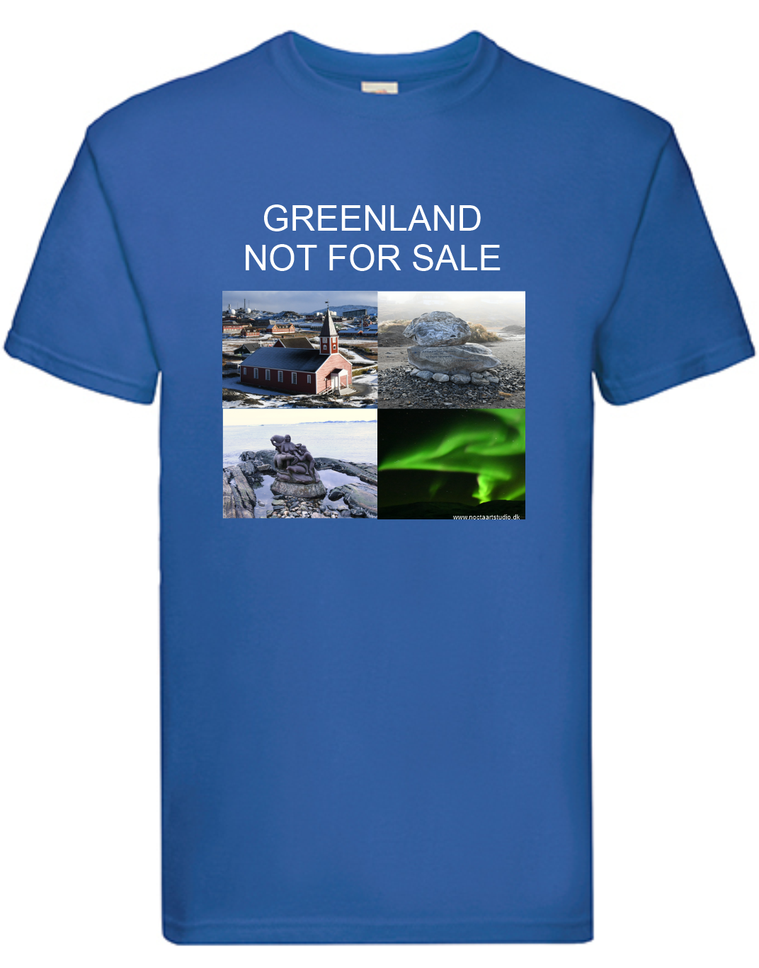 T-shirt Greenland Not For Sale havy cotton. 100% bomuld. Royal blue.