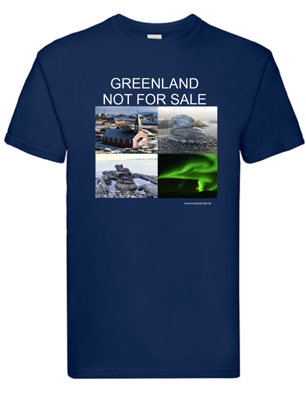 T-shirt Greenland Not For Sale havy cotton. 100% bomuld. Navy.