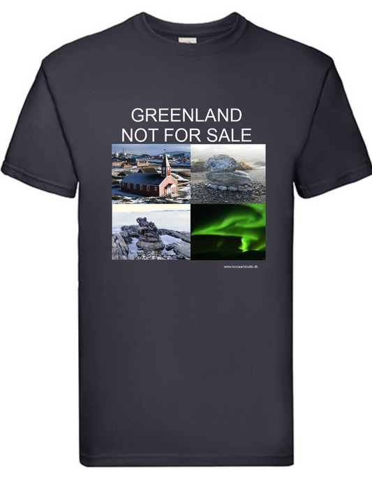 T-shirt Greenland Not For Sale havy cotton. 100% bomuld. Gråt